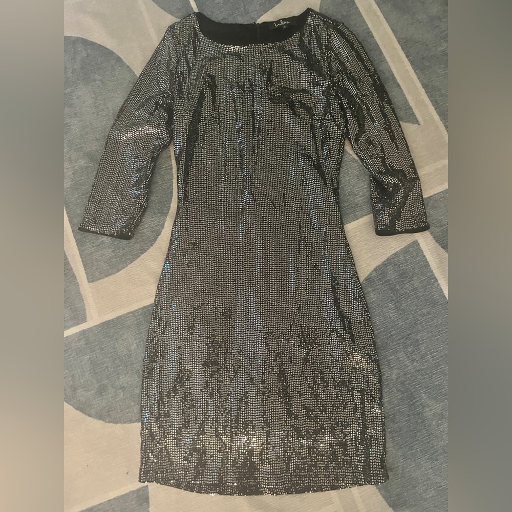Lulu's small Black Sequin Long Sleeve Dress